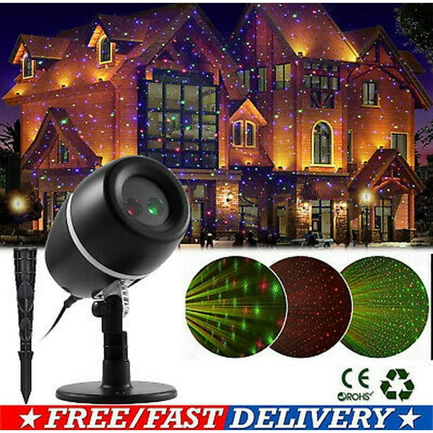 2 In 1 Christmas Halloween Holiday LED Laser Light Projector House Spotlight